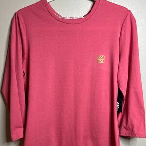 Anne Klein Sport Miranda 3/4 Sleeve Crew Neck Rapture Rose Tee in Size M
